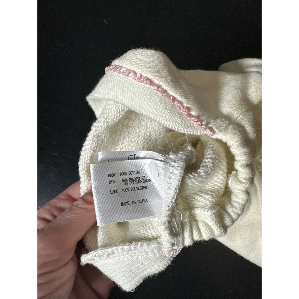 Creative Yoko Y2K Pet Dog Clothes Hooded Lace Ruffle Size Small Pink Cream